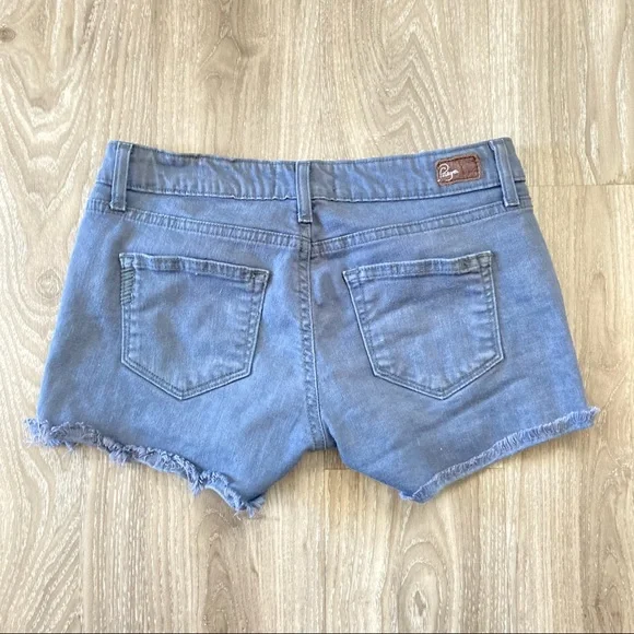 Paige Gray Distressed Shorts. Sz 26 - Picture 2 of 9
